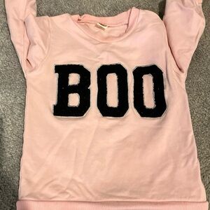 Pink Sweatshirt with 'BOO' Design
